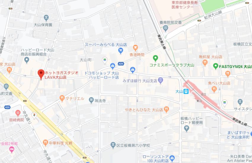 ホットヨガスタジオLAVA大山店地図