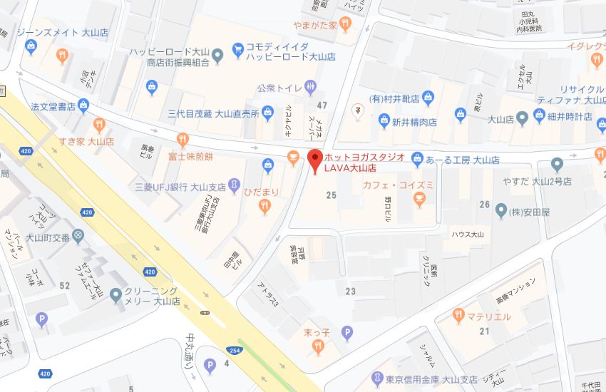 ホットヨガスタジオLAVA大山店地図