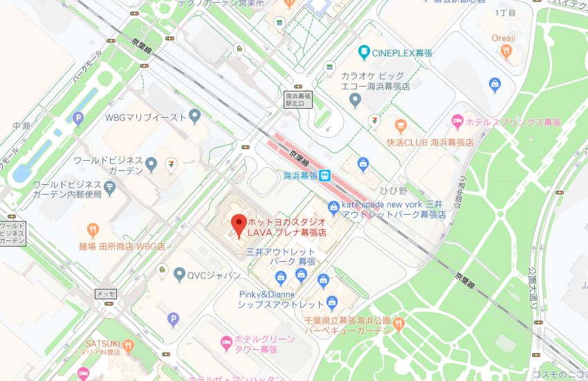 ホットヨガスタジオLAVAプレナ幕張店地図