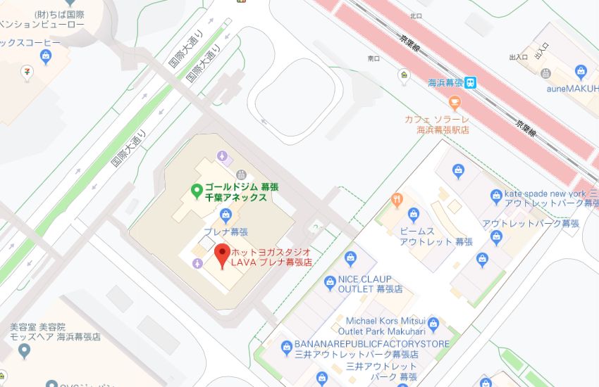 ホットヨガスタジオLAVAプレナ幕張店地図