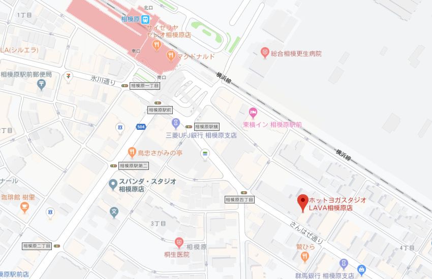 ホットヨガスタジオLAVA相模原店地図