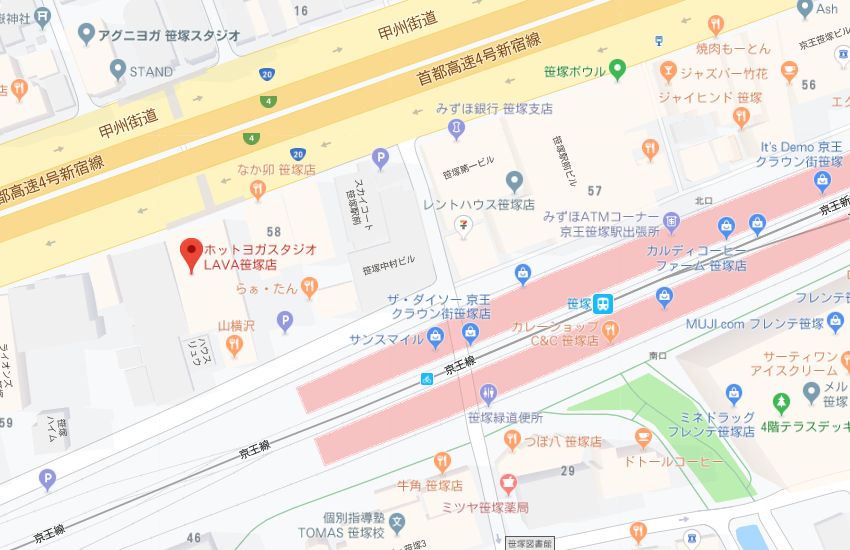 ホットヨガスタジオLAVA笹塚店地図