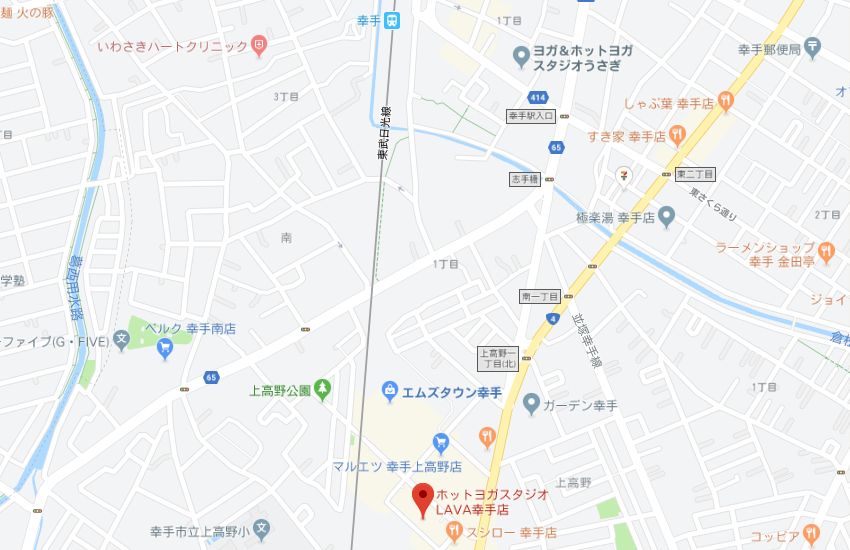 ホットヨガスタジオLAVA幸手店地図