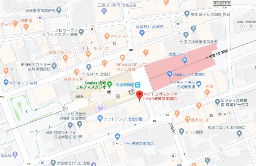 ホットヨガスタジオLAVA成城学園前店地図