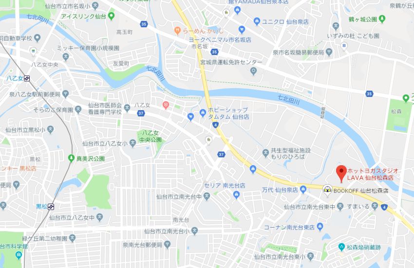 ホットヨガスタジオLAVA仙台松森店地図