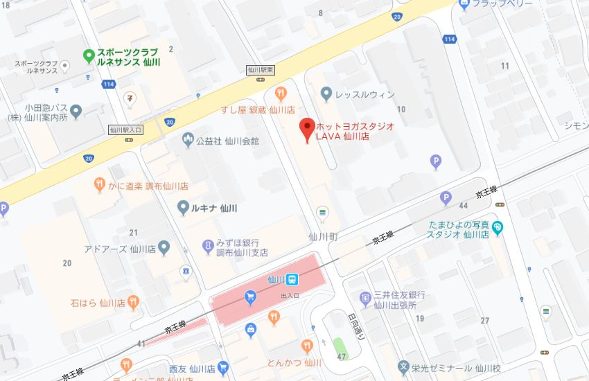 ホットヨガスタジオLAVA仙川店地図