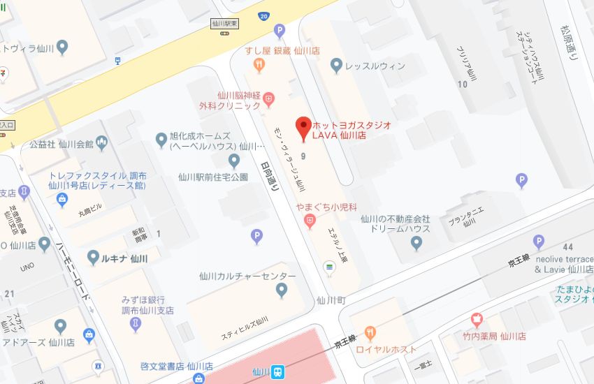 ホットヨガスタジオLAVA仙川店地図