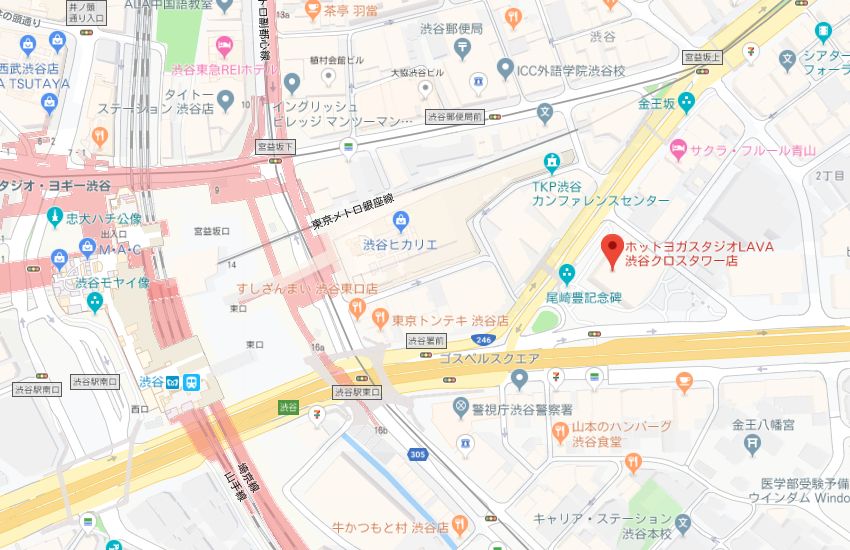 ホットヨガスタジオLAVA渋谷クロスタワー店地図