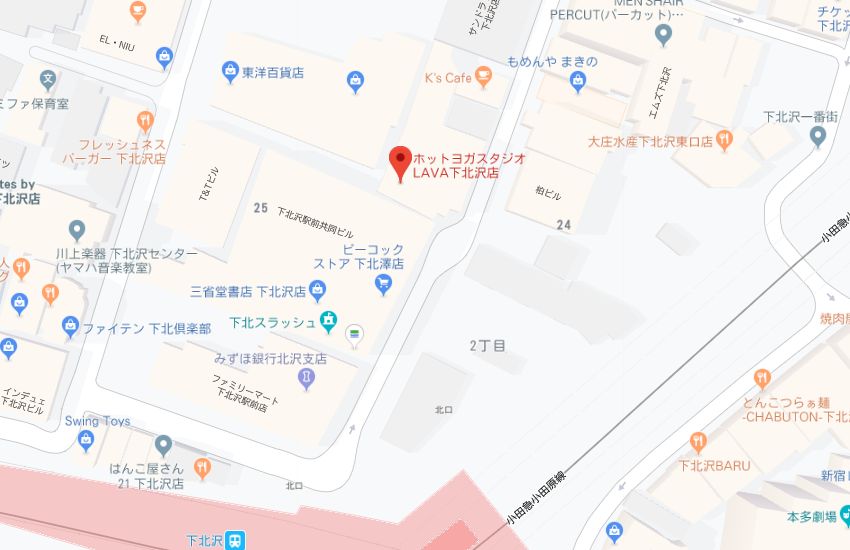 ホットヨガスタジオLAVA下北沢店地図