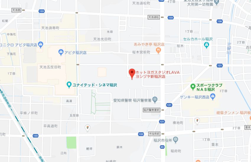 ホットヨガスタジオLAVAヨシヅヤ新稲沢店地図