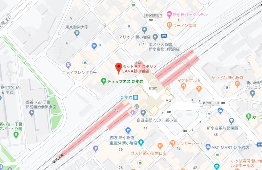 ホットヨガスタジオLAVA新小岩店地図