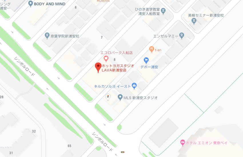 ホットヨガスタジオLAVA新浦安店地図