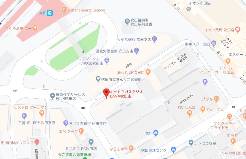 ホットヨガスタジオLAVA吹田店地図