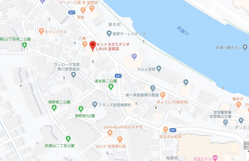 ホットヨガスタジオLAVA宝塚店地図
