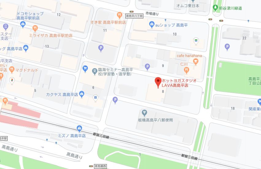 ホットヨガスタジオLAVA高島平店地図