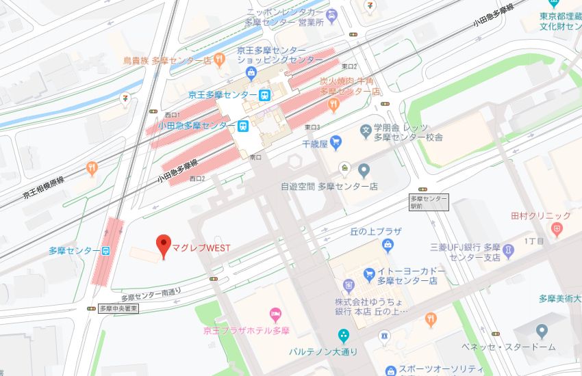 ホットヨガスタジオLAVA多摩センター店地図