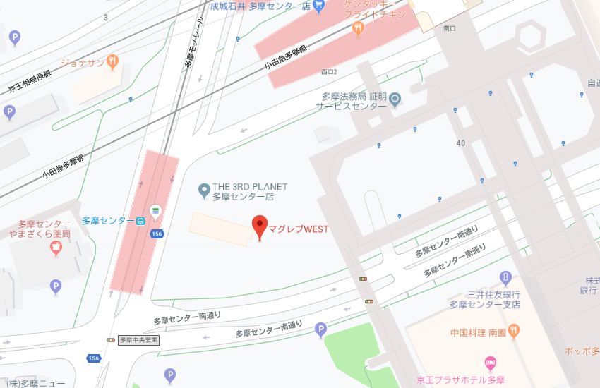 ホットヨガスタジオLAVA多摩センター店地図