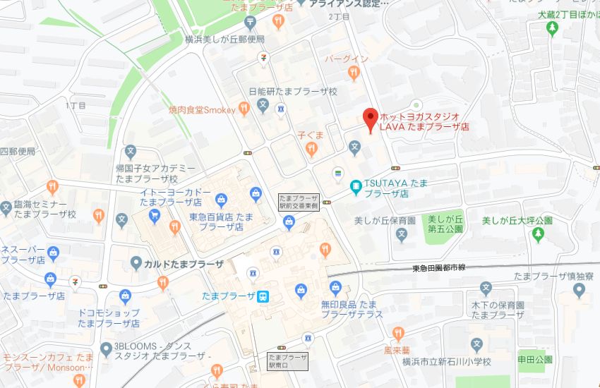 ホットヨガスタジオLAVAたまプラーザ店地図