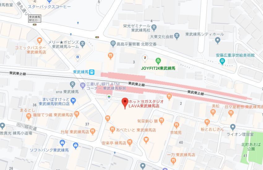 ホットヨガスタジオLAVA東武練馬店地図