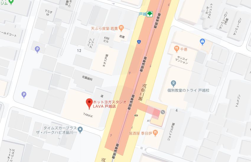 ホットヨガスタジオLAVA戸越店地図