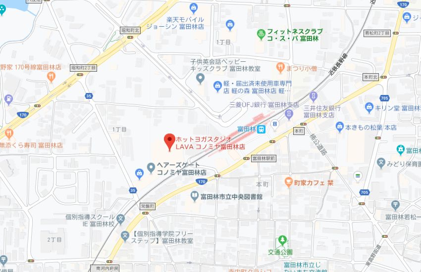 ホットヨガスタジオLAVAコノミヤ富田林店地図