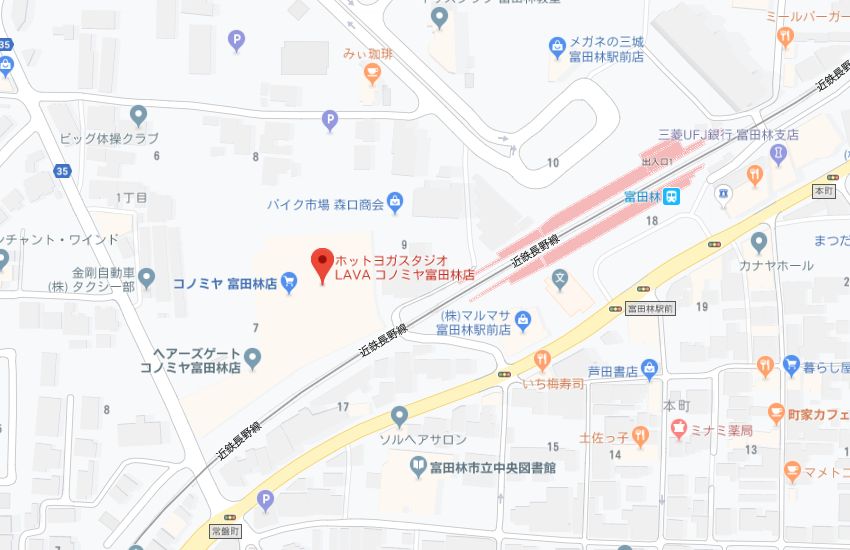 ホットヨガスタジオLAVAコノミヤ富田林店地図
