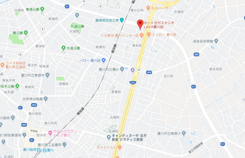 ホットヨガスタジオLAVA豊川店地図