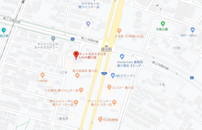 ホットヨガスタジオLAVA豊川店地図