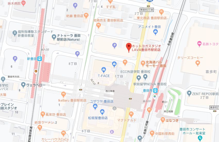 ホットヨガスタジオLAVA豊田市駅前店地図