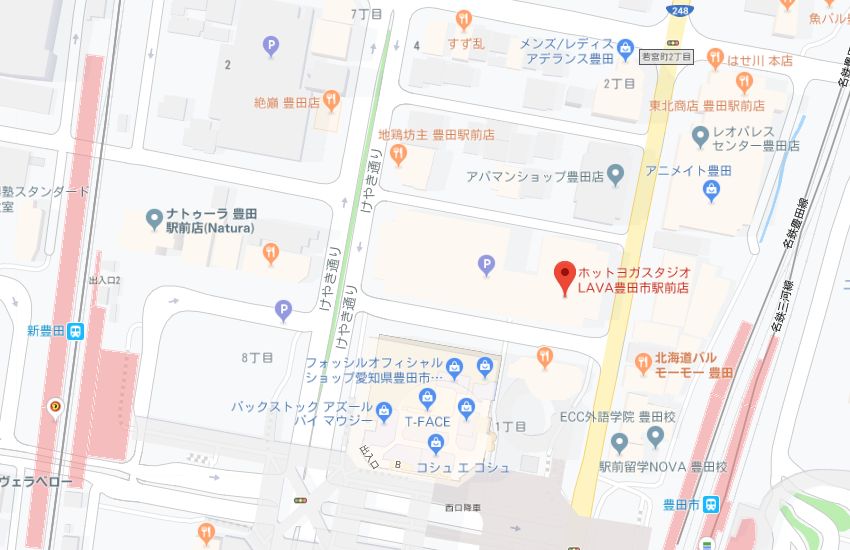 ホットヨガスタジオLAVA豊田市駅前店地図