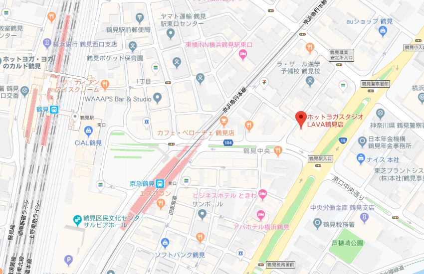 ホットヨガスタジオLAVA鶴見店地図