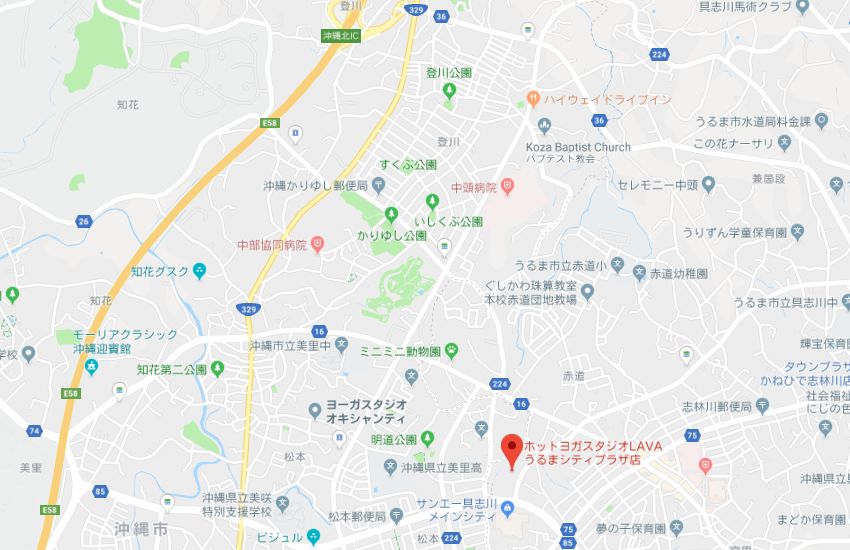 ホットヨガスタジオLAVAうるまシティプラザ店地図
