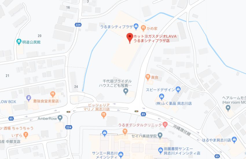 ホットヨガスタジオLAVAうるまシティプラザ店地図