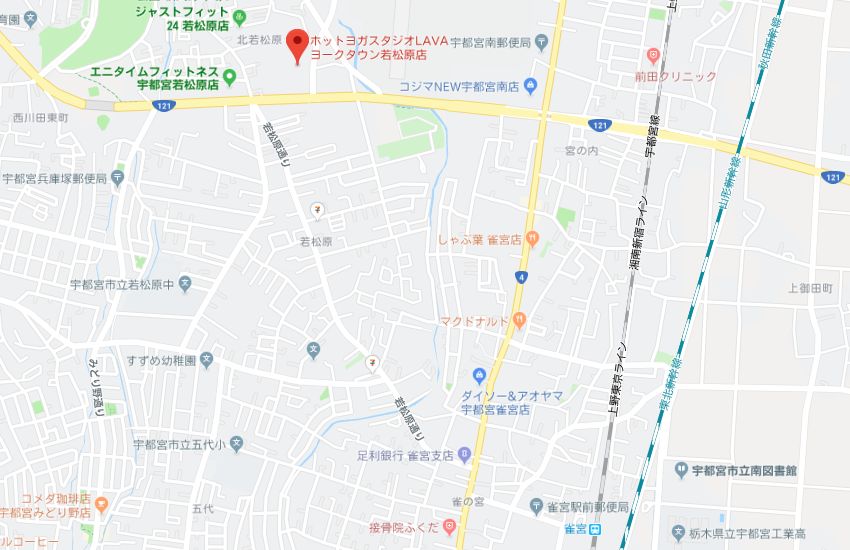 ホットヨガスタジオLAVAヨークタウン若松原店地図