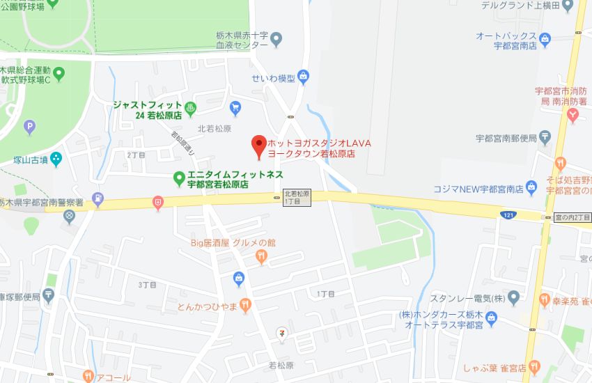 ホットヨガスタジオLAVAヨークタウン若松原店地図