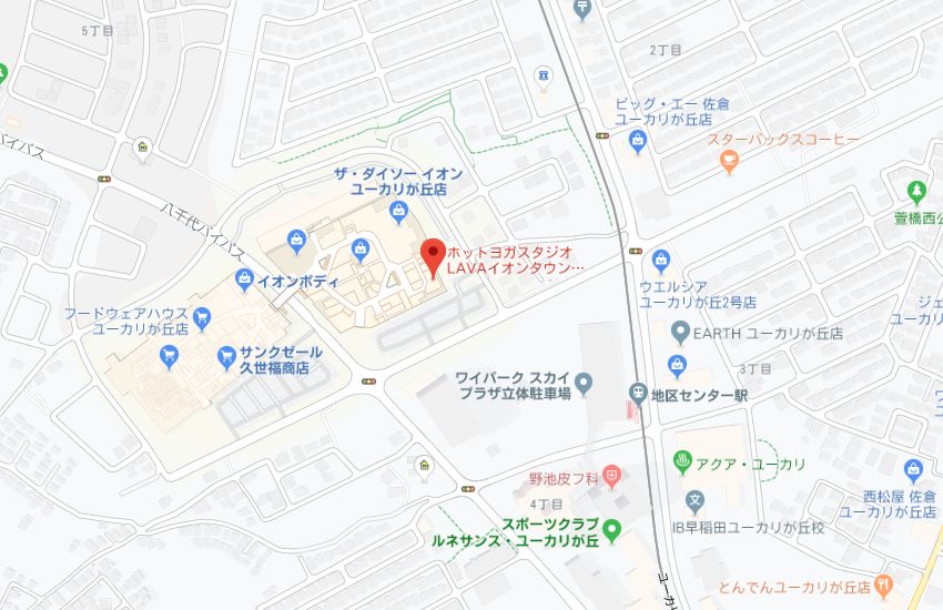 ホットヨガスタジオLAVAイオンタウンユーカリが丘店地図